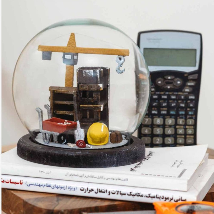 گوی شیشه ای مشاغل طرح مهندس عمران